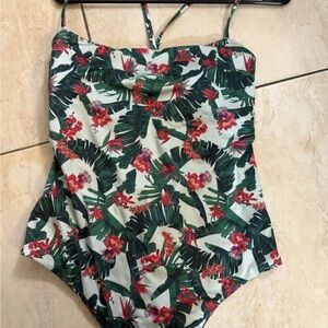 Victoria's Secret Green Floral One Piece Swimsuit
